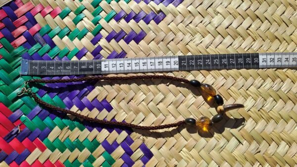 Collar de garra de oso negro, con ámbar y obsidiana - Imagen 6