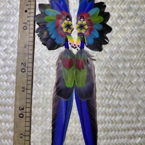 Par de Aretes de abanico plumario